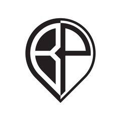 initial letter pin logo black