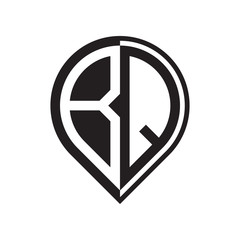 initial letter pin logo black