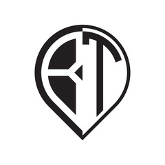 initial letter pin logo black