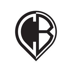 initial letter pin logo black