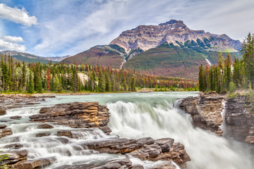 Fototapeta na wymiar Athabasca Falls in Jasper National Park, Alberta, Canada