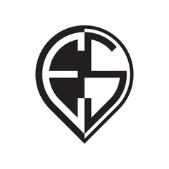 Fototapeta premium initial letter pin logo black