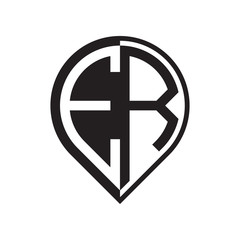 initial letter pin logo black