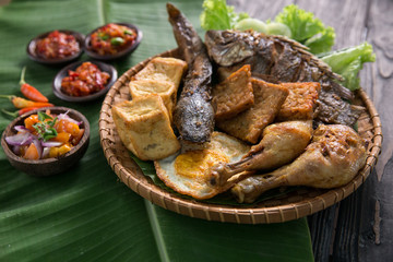 traditional indonesian food with sambal