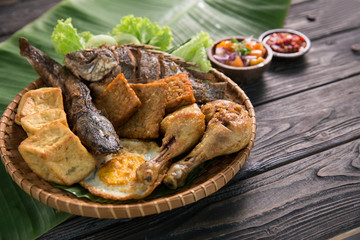traditional indonesian food with sambal