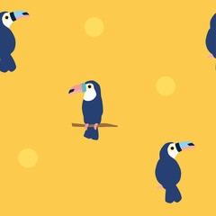 Seamless pattern of toucan