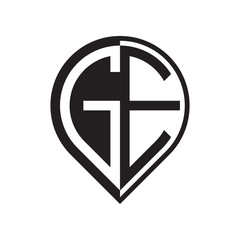 initial letter pin logo black