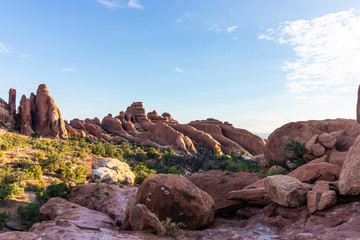 Beautiful view of the Devil's Garden in Arches National Park, Utah
