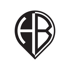 initial letter pin logo black