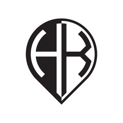 initial letter pin logo black