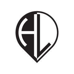 initial letter pin logo black