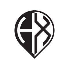 initial letter pin logo black