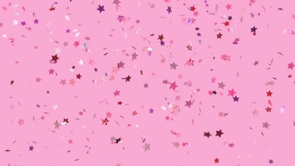 Party like a princess! Pink confetti falls over  background. Loopable, confetti drifts from top to bottom and clears frame. Trending and modern colors. See portfolio for similar and more!
