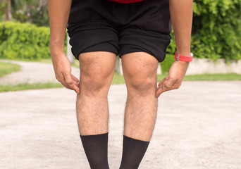 Asian man leg bandy-legged shape of the legs - obrazy, fototapety, plakaty