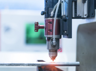 Laser cutting metal industry concept