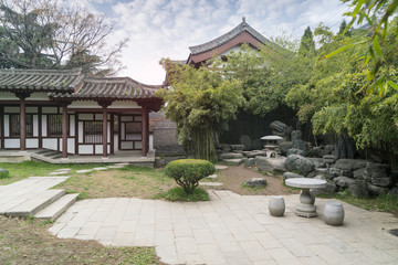 traditional chinese roof in qing long temple,xi an,china.