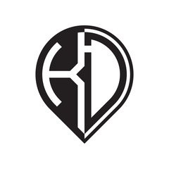 initial letter pin logo black