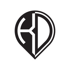 initial letter pin logo black