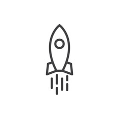 Obraz na płótnie Canvas Rocket launch line icon or logo vector design template