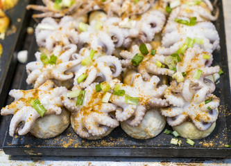 octopus on the grill.Fast food