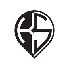 initial letter pin logo black