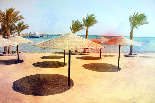 Photo of a macro retro beach