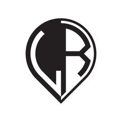 initial letter pin logo black