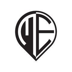 initial letter pin logo black