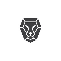 Lion head logo simple design template