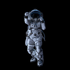 Astronaut in darkness. Mixed media