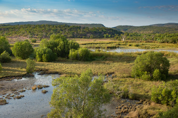 Aerial view of the mouth and wetlands of the Isdell River. Walcott Inlet, Kimberley, Western Australia.