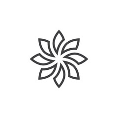 Flower beauty line logo vector design template