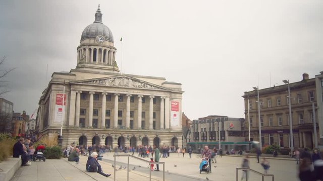Nottingham, UK council house time lapse shot in overcast conditions during Spring.