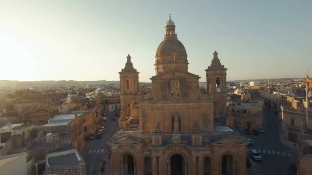 Saint Nicholas Parish Church in Siggiewi - Aerial Shot