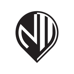 initial letter pin logo black