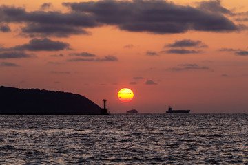 博多湾の夕日