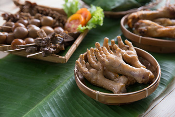 fried chicken feet. indonesian angkringan
