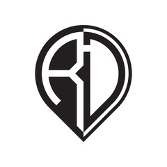 initial letter pin logo black