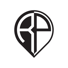 initial letter pin logo black