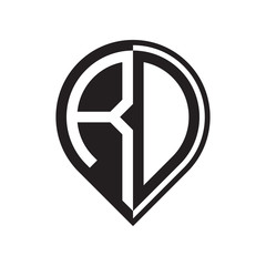 initial letter pin logo black