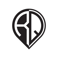 initial letter pin logo black