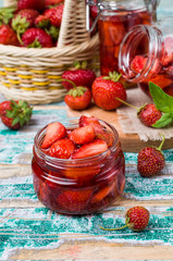 Slices of red strawberries