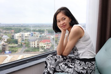 Fototapeta premium a woman on travel in Vietnam