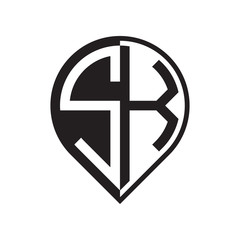 initial letter pin logo black