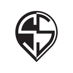 Fototapeta premium initial letter pin logo black