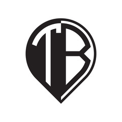 initial letter pin logo black