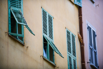 On the streets of the beautiful Mediterranean city of Menton. French Riviera. Cote d'Azur.