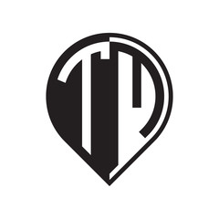 initial letter pin logo black