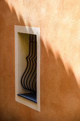 On the streets of a medieval village Gorbio. French Riviera. Cote d'Azur.