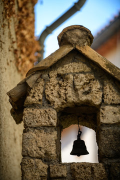 On the streets of a medieval village Gorbio. French Riviera. Cote d'Azur.